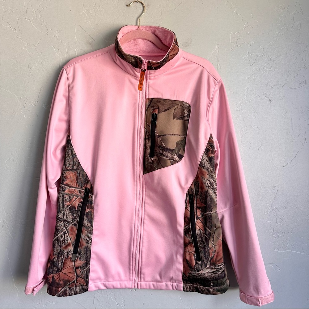 Trail‎ Crest Women's Pink Tree Leaf Camouflage Jacket Fleece Lined Size Medium